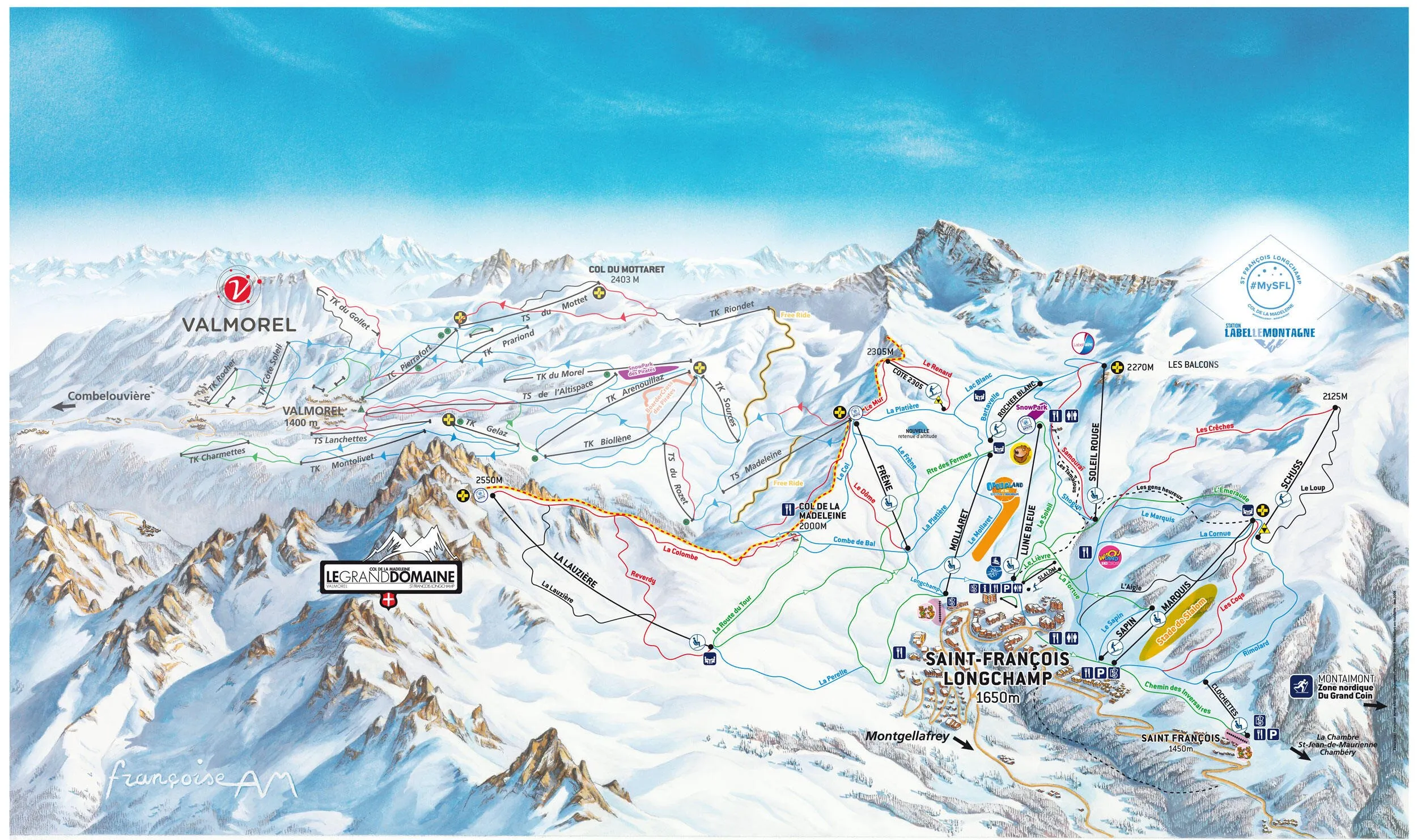 Mapa ski oblasti — La Grand Domaine